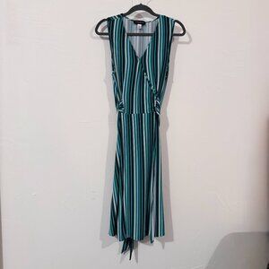Julie Dillon New York Dress Women's Wrap Belt Emerald Stripes Stretch